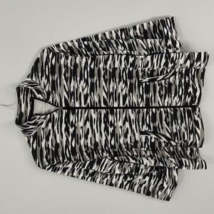 Kim Rogers Jacket 1X Zip Front 3/4 Sleeves Zebra Print Casual Fall Winter